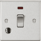 Knightsbridge - Squared Edge 20A 1G DP Switch with Neon & Flex Outlet - Luminosity Designs Ltd