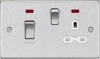 Knightsbridge - Squared Edge 45A Cooker Switch and Socket with Neon - Luminosity Designs Ltd