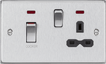 Knightsbridge - Squared Edge 45A Cooker Switch and Socket with Neon - Luminosity Designs Ltd