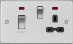 Knightsbridge - Squared Edge 45A Cooker Switch and Socket with Neon - Luminosity Designs Ltd