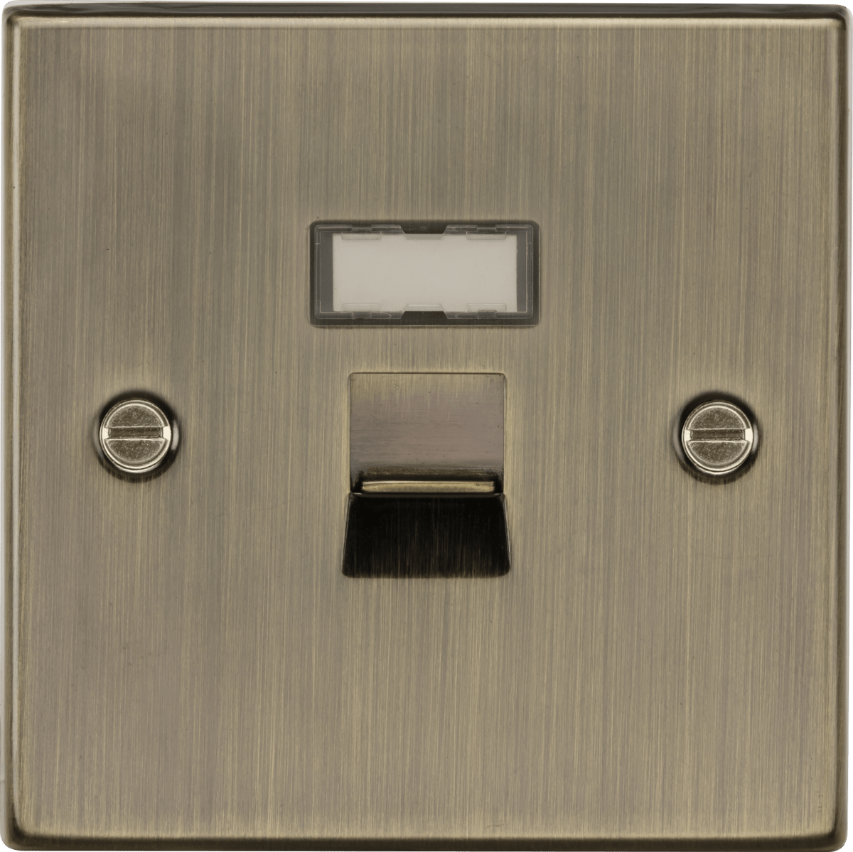 Knightsbridge - Squared Edge RJ45 Network Outlet - Luminosity Designs Ltd