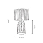 Oaks Lighting - Stanley Large Glass Table Lamp With Satin Nickel Trim and Mushroom Pleated Shade. 1x E27 - Luminosity Designs Ltd
