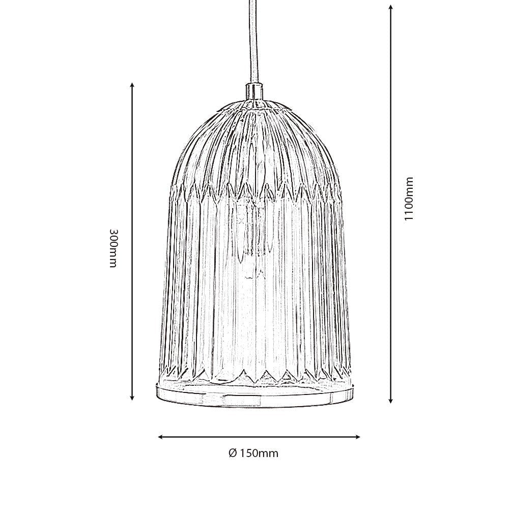Oaks Lighting - Stanley Single Glass Pendant With Satin Nickel Trim and Linen Shade. 1x E27 - Luminosity Designs Ltd