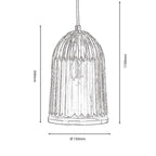 Oaks Lighting - Stanley Single Glass Pendant With Satin Nickel Trim and Linen Shade. 1x E27 - Luminosity Designs Ltd