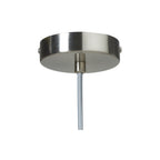 Oaks Lighting - Stanley Single Glass Pendant With Satin Nickel Trim and Linen Shade. 1x E27 - Luminosity Designs Ltd