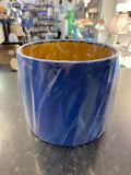 Oaks Lighting - STOCK CLEARANCE - Blue Velvet Drum Shade with gold inner 20cm - Luminosity Designs Ltd