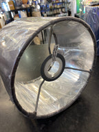 Oaks Lighting - STOCK CLEARANCE - Grey Velvet Drum Shade with Silver inner 20cm - Luminosity Designs Ltd