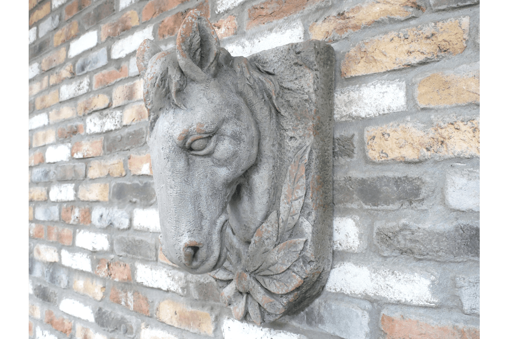 Luminosity Designs - Stone Effect Victorian Style Wall Mounted Horses Head Garden Ornament - Luminosity Designs Ltd