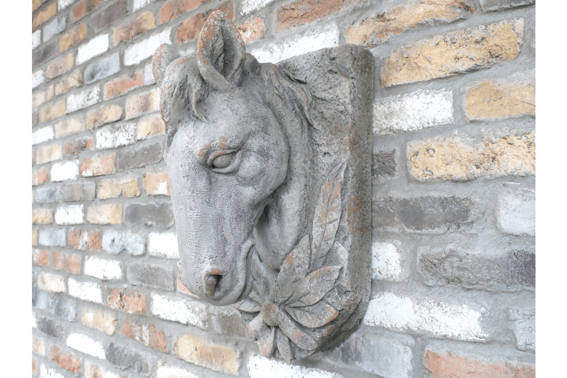Luminosity Designs - Stone Effect Victorian Style Wall Mounted Horses Head Garden Ornament - Luminosity Designs Ltd