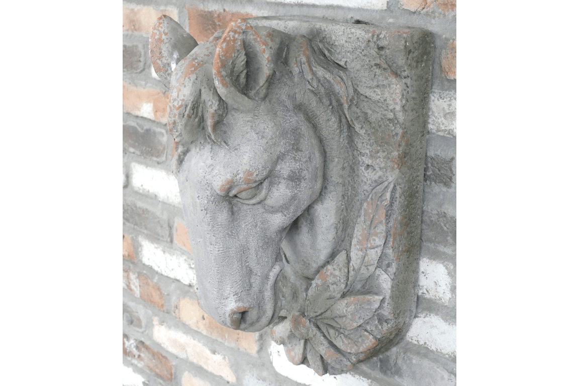 Luminosity Designs - Stone Effect Victorian Style Wall Mounted Horses Head Garden Ornament - Luminosity Designs Ltd