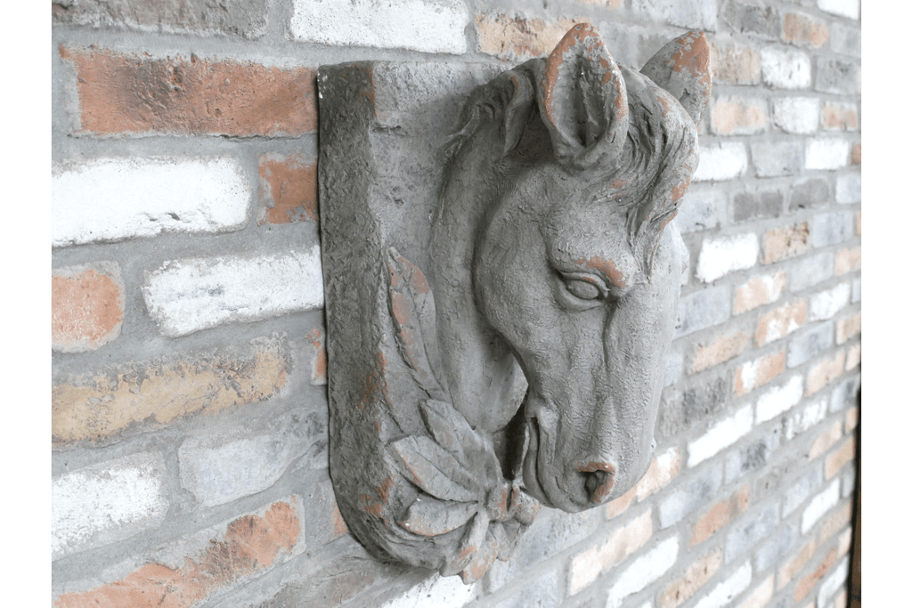 Luminosity Designs - Stone Effect Victorian Style Wall Mounted Horses Head Garden Ornament - Luminosity Designs Ltd