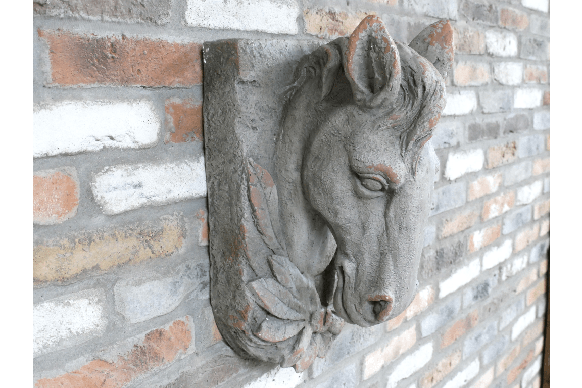 Luminosity Designs - Stone Effect Victorian Style Wall Mounted Horses Head Garden Ornament - Luminosity Designs Ltd