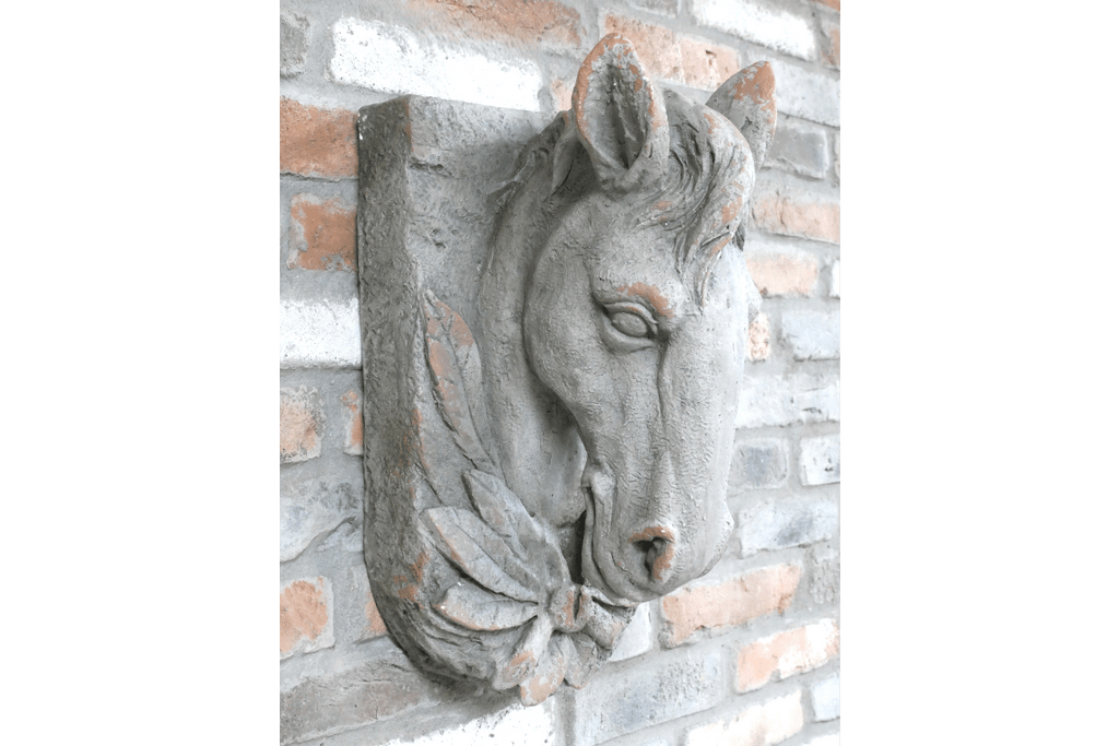 Luminosity Designs - Stone Effect Victorian Style Wall Mounted Horses Head Garden Ornament - Luminosity Designs Ltd