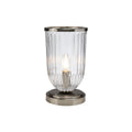 Oaks Lighting - STORE SECOND - Stanley Uplighter Glass Table Lamp With Satin Nickel Trim - Luminosity Designs Ltd