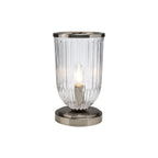 Oaks Lighting - STORE SECOND - Stanley Uplighter Glass Table Lamp With Satin Nickel Trim - Luminosity Designs Ltd