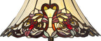 Luminosity Designs - Swan Large Statement Art Nouveau Style Tiffany Table Lamp, 2 x E27, Red / Orange / Crystal / Black - Luminosity Designs Ltd