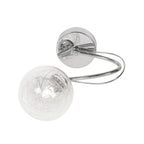 Oaks Lighting - Tabia Swirled Single Wall Light with Crackle Glass Globe Shade, 1x G9 (Oaks 1515/1) - Luminosity Designs Ltd