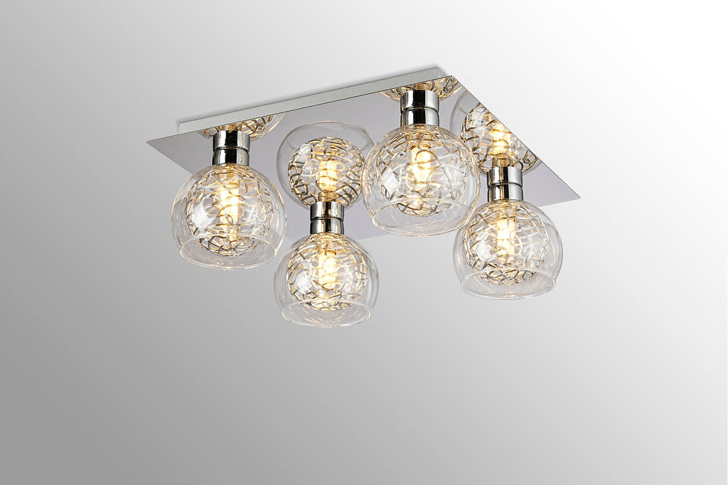 Deco - Talia Flush Square Ceiling Light - Luminosity Designs Ltd
