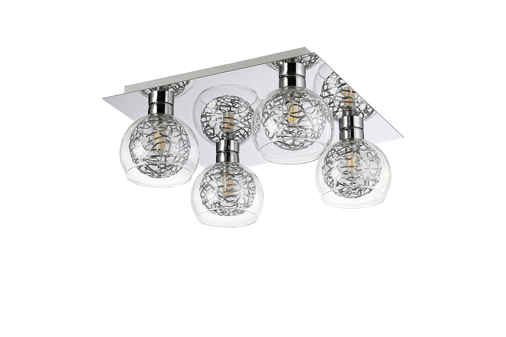 Deco - Talia Flush Square Ceiling Light - Luminosity Designs Ltd