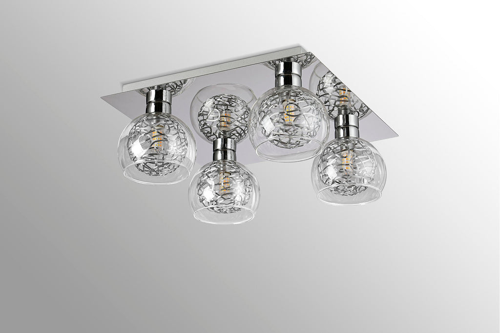 Deco - Talia Flush Square Ceiling Light - Luminosity Designs Ltd
