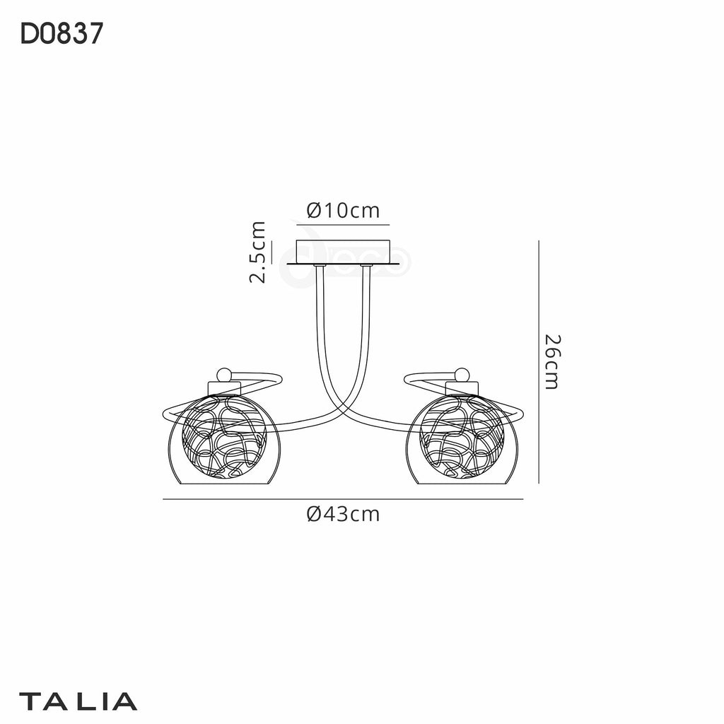 Deco - Talia Semi Flush 3 Light - Luminosity Designs Ltd