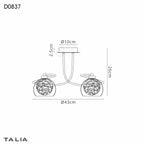 Deco - Talia Semi Flush 3 Light - Luminosity Designs Ltd