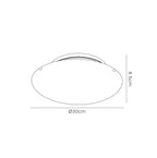 Deco - Tassa Flush Ceiling Light With Etched Glass - Luminosity Designs Ltd