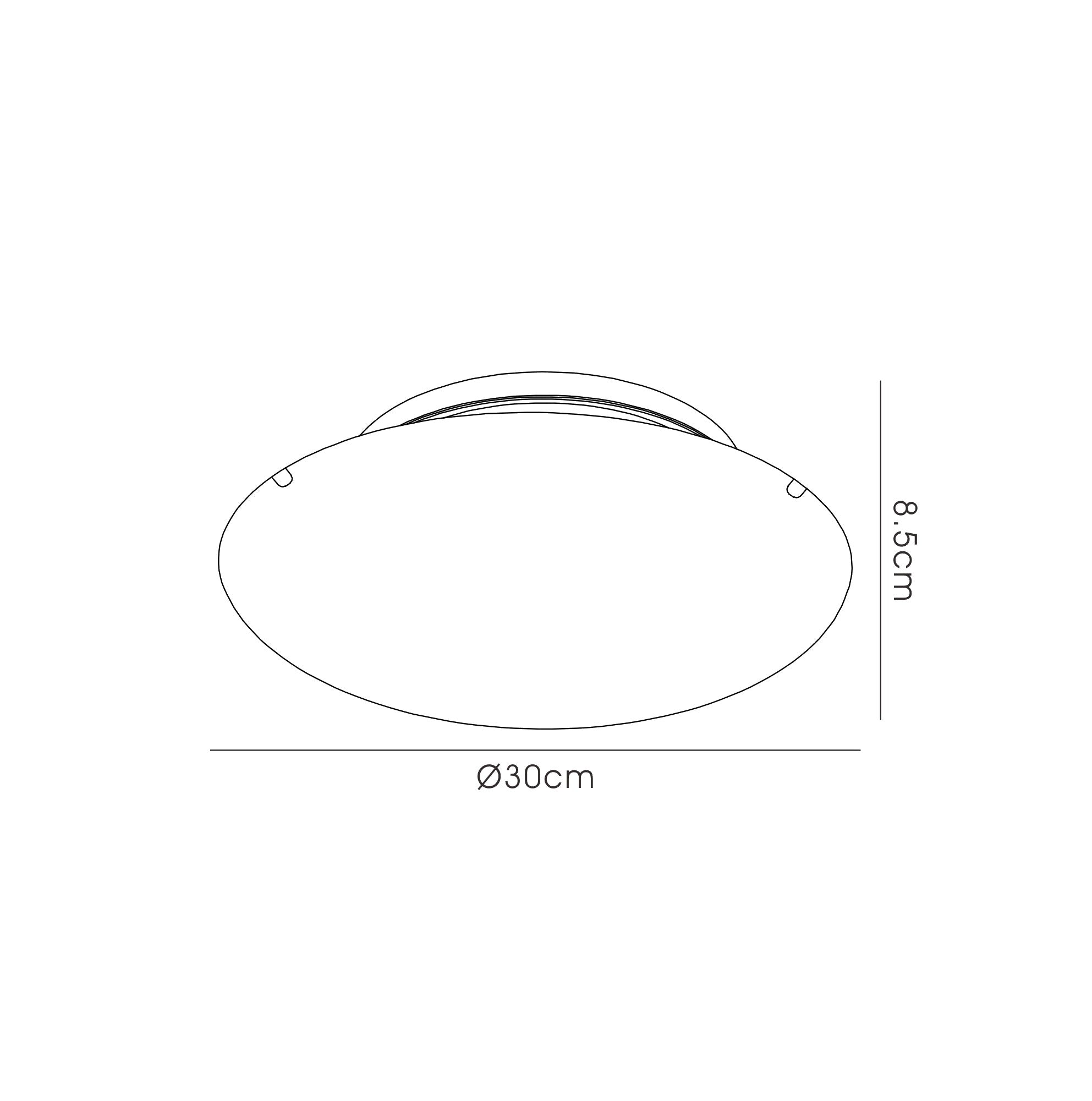 Deco - Tassa Flush Ceiling Light With Etched Glass - Luminosity Designs Ltd