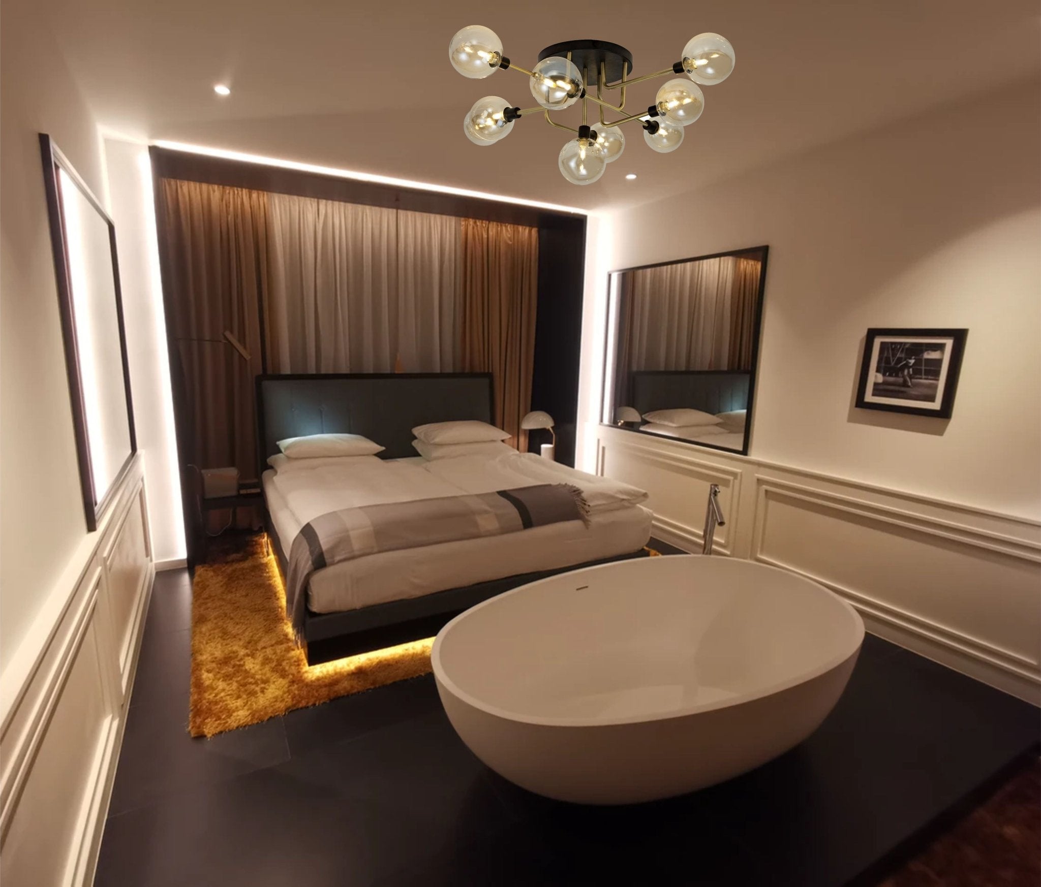 Luminosity Designs - Tesla 9 Light Semi Flush - Luminosity Designs Ltd