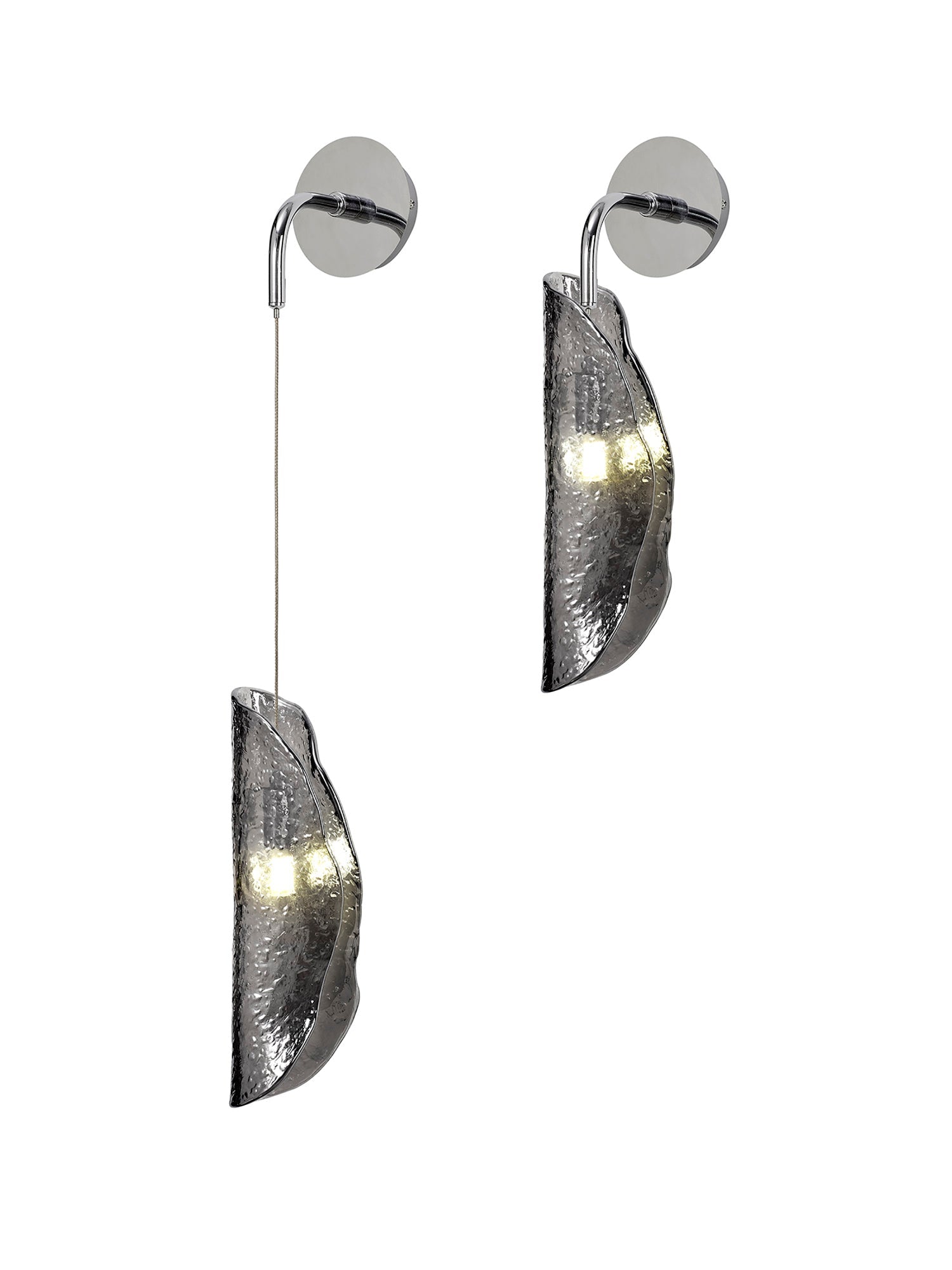 Luminosity Designs Ltd - The Spirit Adjustable Wall Light, 1 x G9, Polished Chrome with Hand Blown Glass - Luminosity Designs Ltd