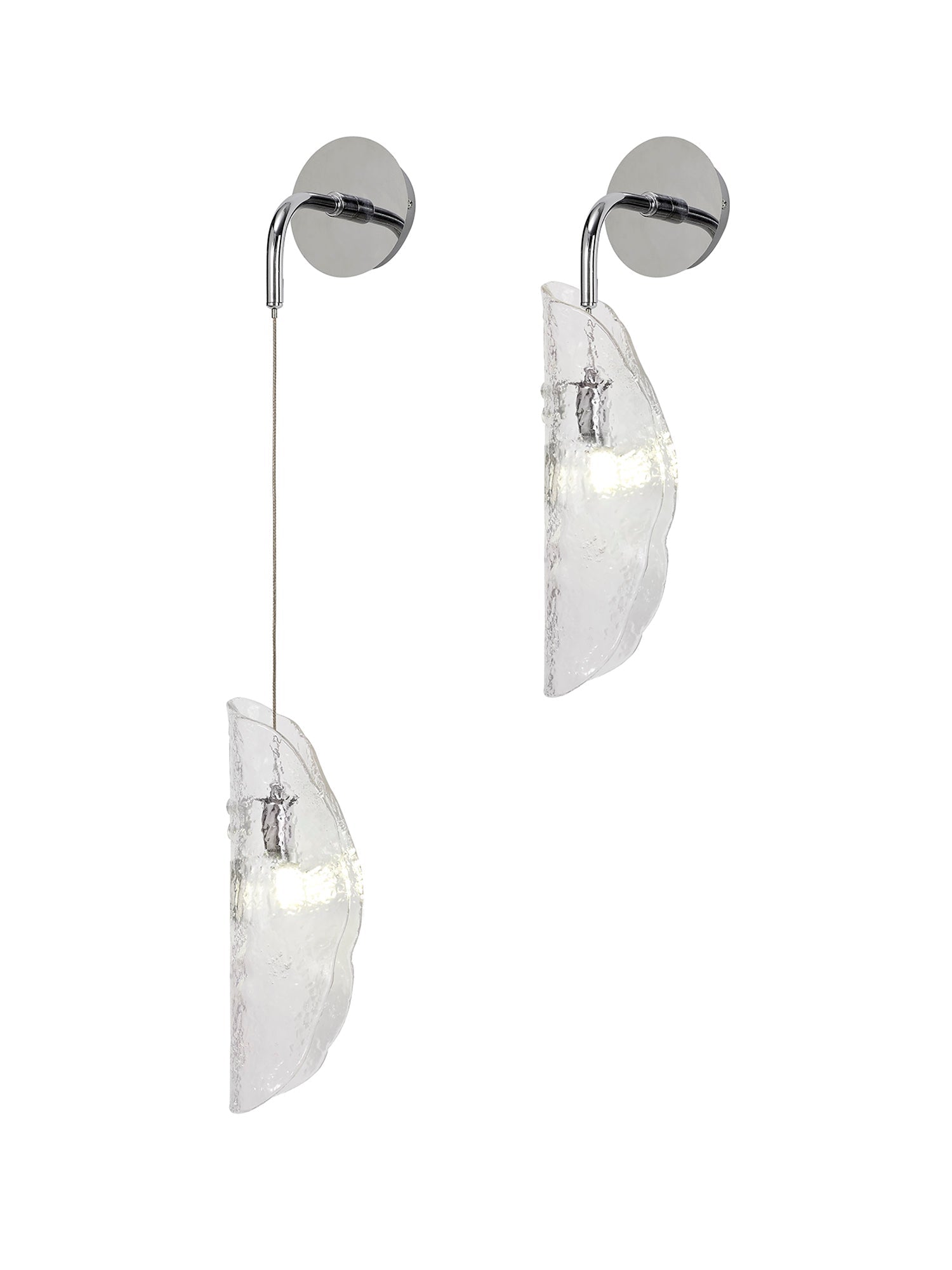 Luminosity Designs Ltd - The Spirit Adjustable Wall Light, 1 x G9, Polished Chrome with Hand Blown Glass - Luminosity Designs Ltd
