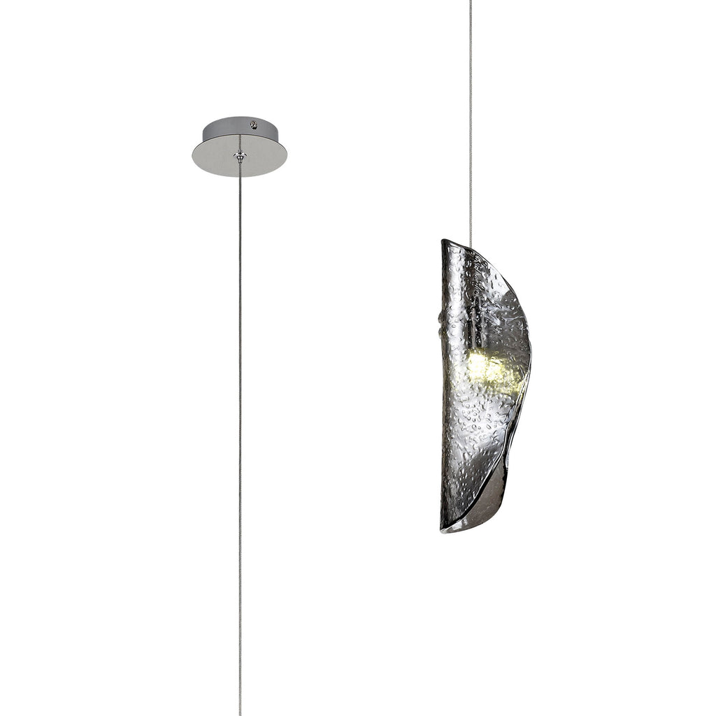 Luminosity Designs Ltd - The Spirit Artisan Glass 10cm Pendant, 2m, 1 x G9, Polished Chrome - Luminosity Designs Ltd