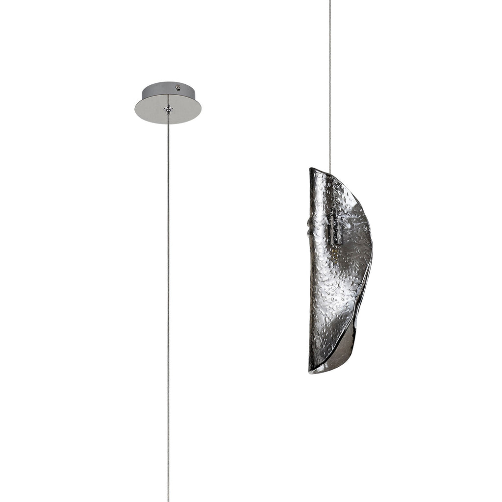 Luminosity Designs Ltd - The Spirit Artisan Glass 10cm Pendant, 2m, 1 x G9, Polished Chrome - Luminosity Designs Ltd