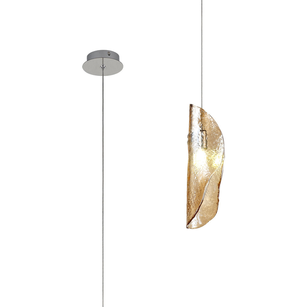 Luminosity Designs Ltd - The Spirit Artisan Glass 10cm Pendant, 2m, 1 x G9, Polished Chrome - Luminosity Designs Ltd