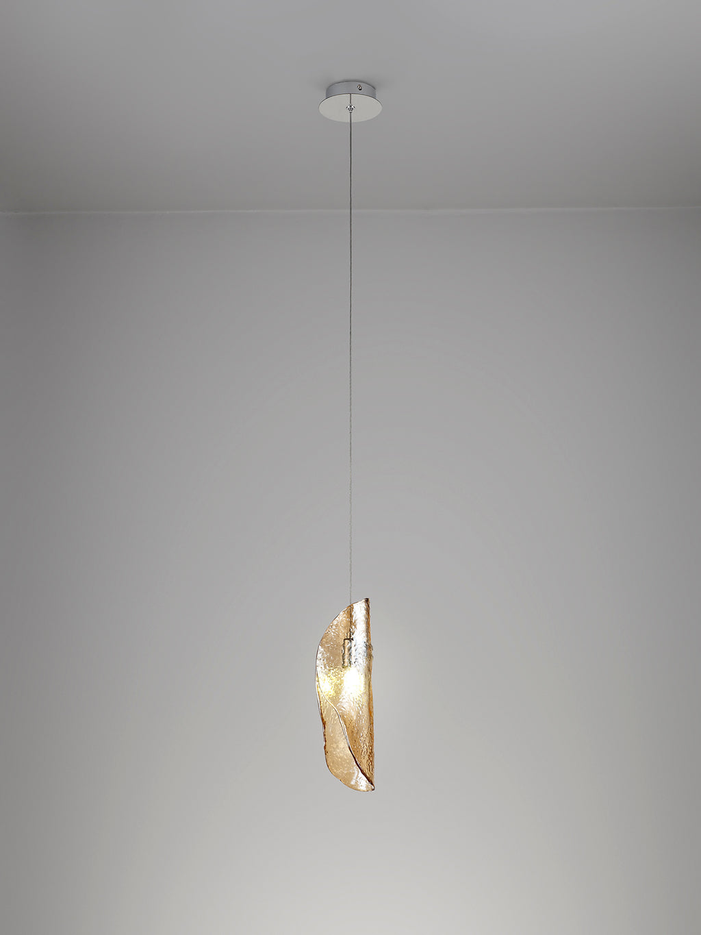 The Spirit Artisan Glass 10cm Pendant, 2m, 1 x G9, Polished Chrome