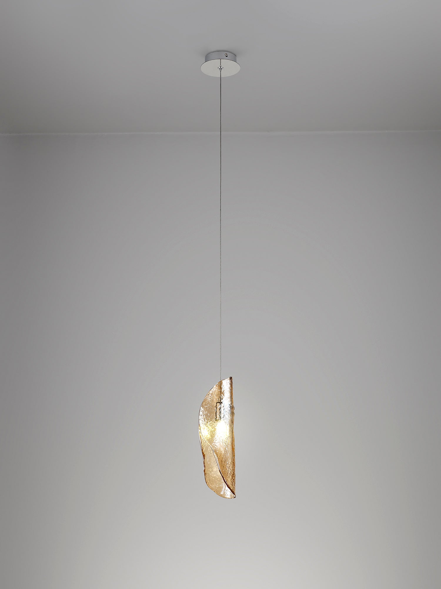 The Spirit Artisan Glass 10cm Pendant, 2m, 1 x G9, Polished Chrome