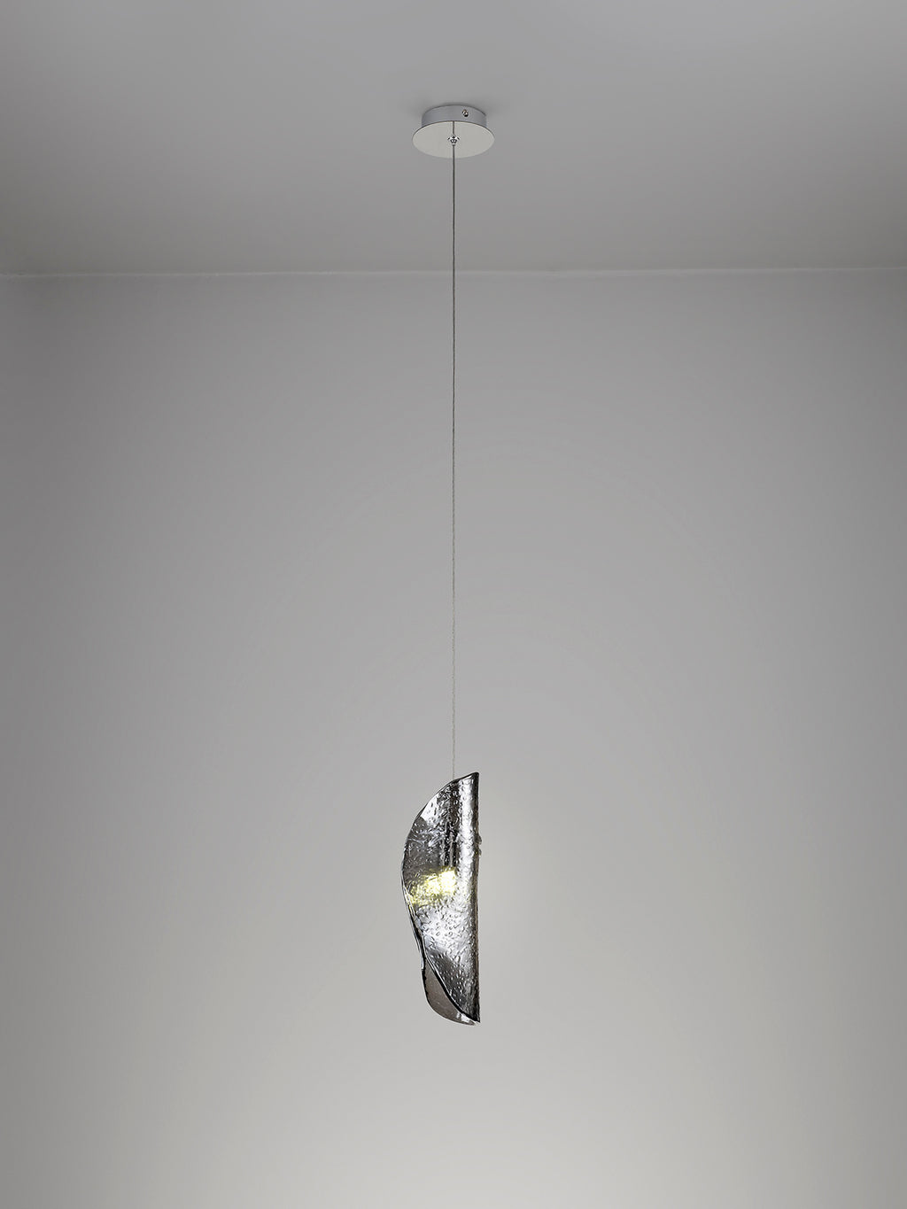 The Spirit Artisan Glass 10cm Pendant, 2m, 1 x G9, Polished Chrome