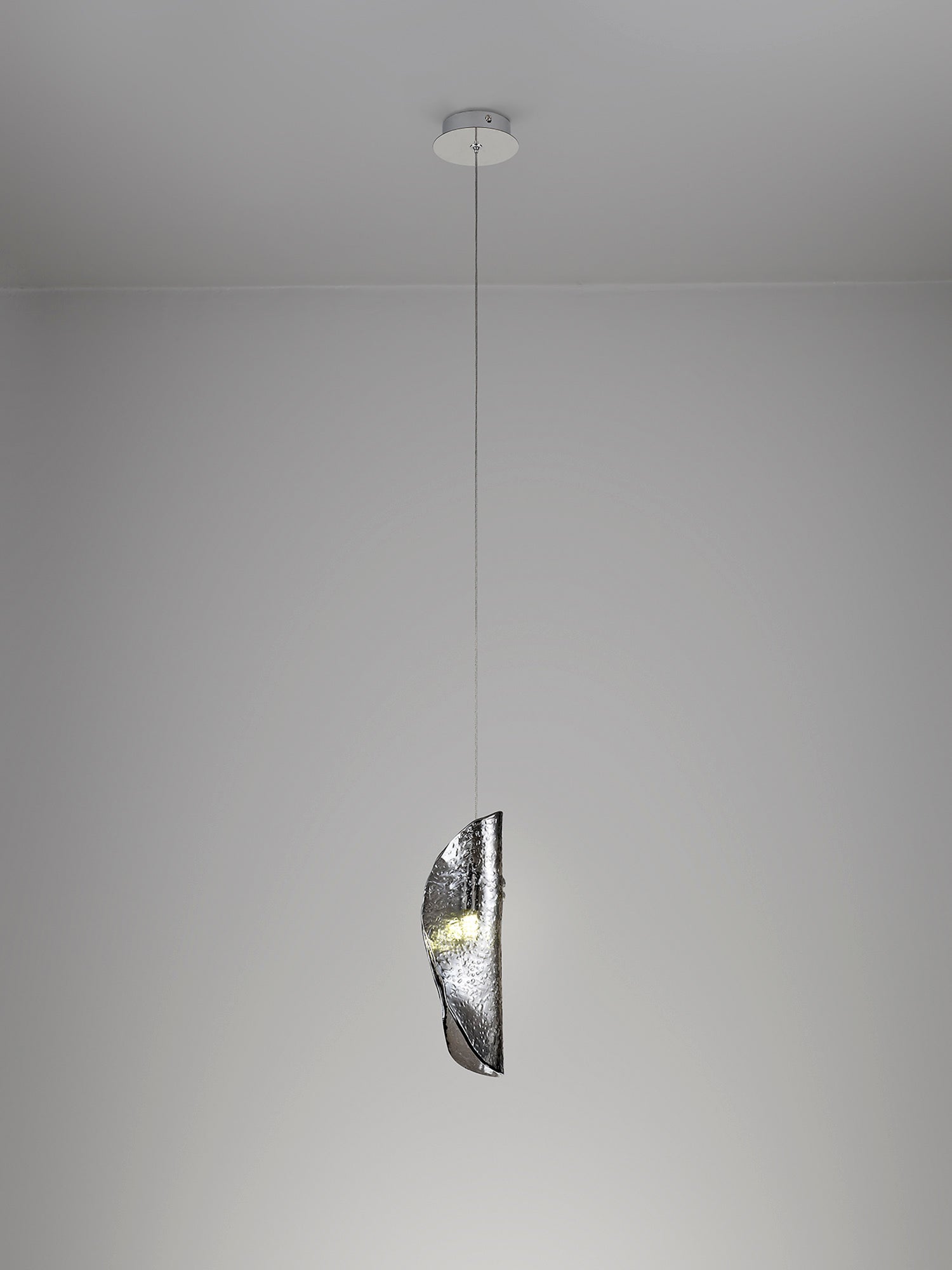 The Spirit Artisan Glass 10cm Pendant, 2m, 1 x G9, Polished Chrome