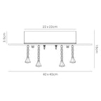 Deco - Theo Flush Ceiling Light with Crystal Droplets - Luminosity Designs Ltd