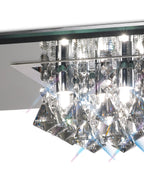 Deco - Theo Flush Ceiling Light with Crystal Droplets - Luminosity Designs Ltd