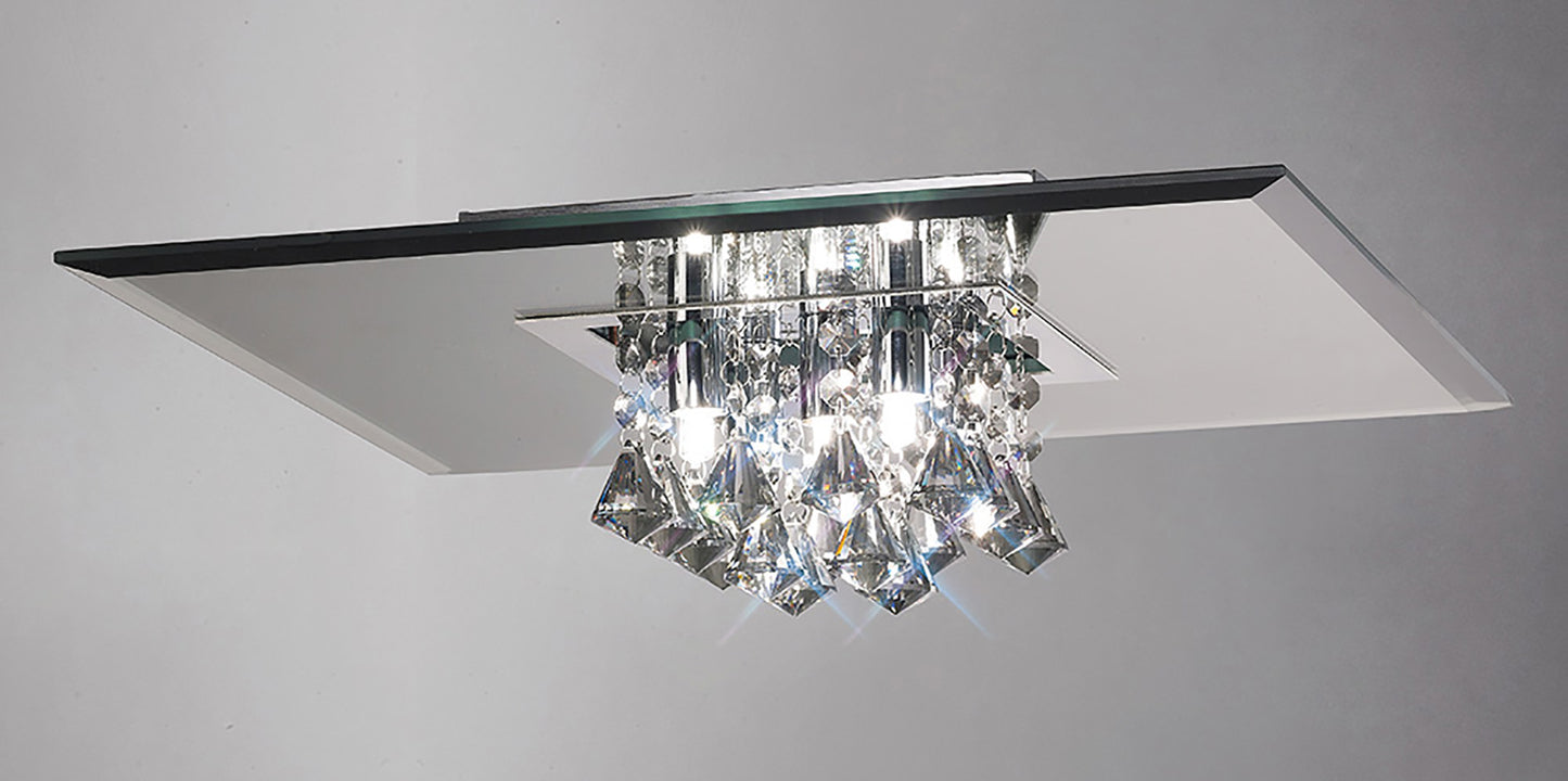 Theo Flush Ceiling Light with Crystal Droplets