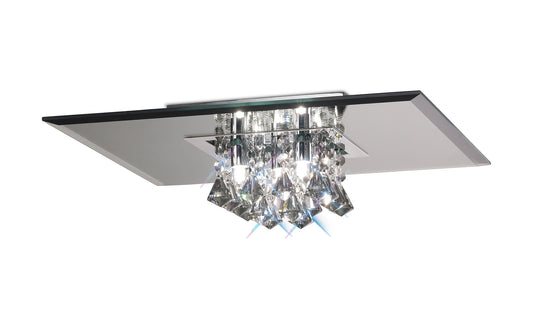 Theo Flush Ceiling Light with Crystal Droplets