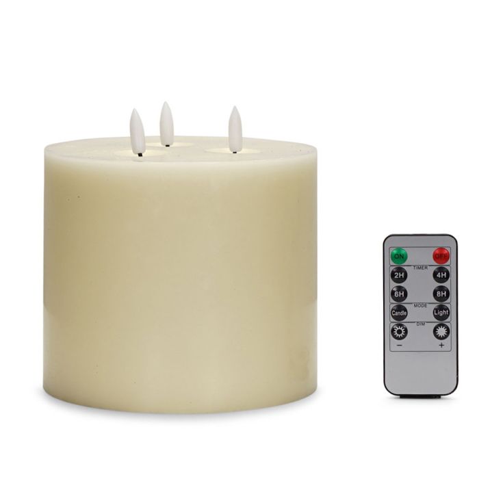 lse - Three Wick Flickering LED Candle with Remote Control - Luminosity Designs Ltd