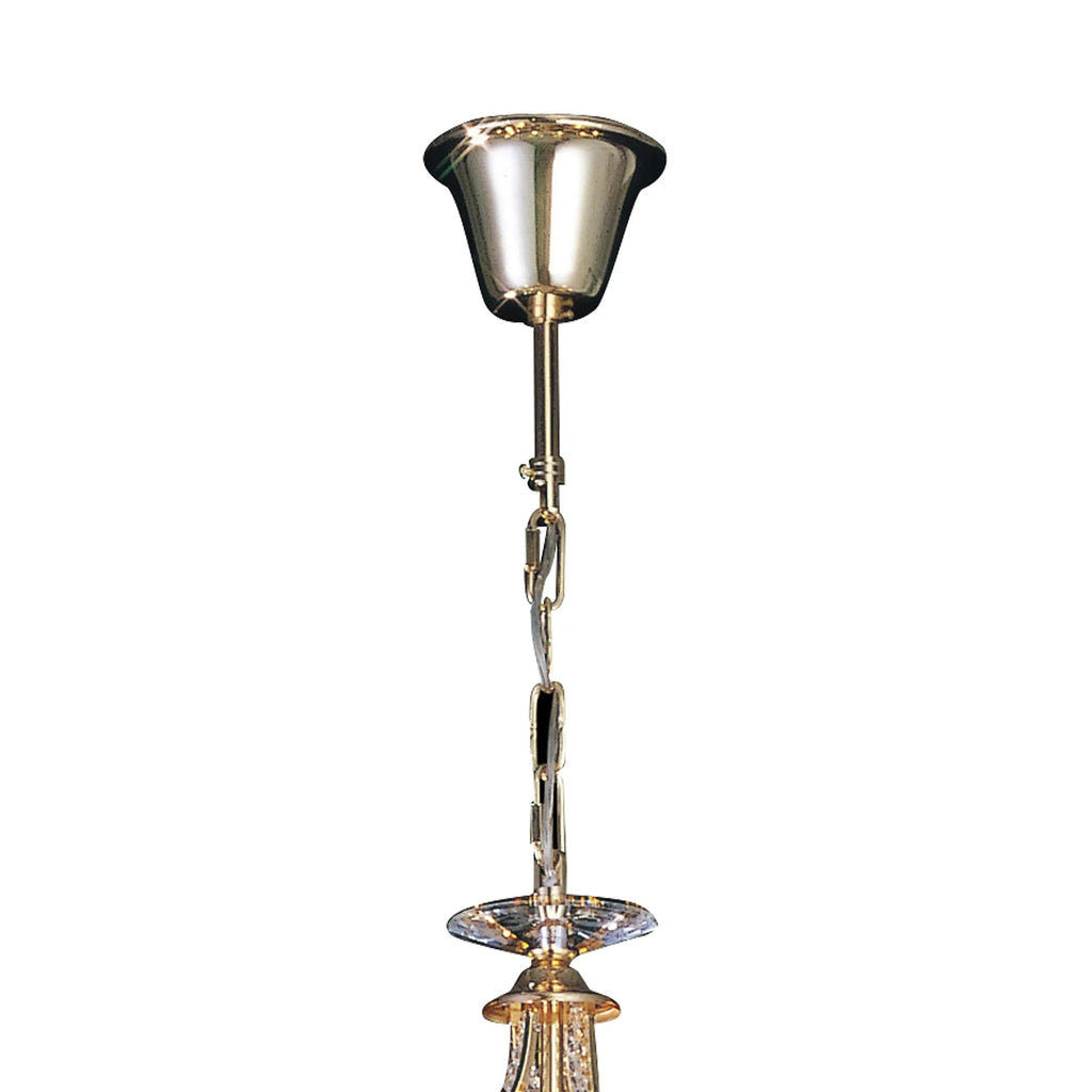 Diyas - Torino Pendant 8 Light E14 Spiral Crystal Chandelier with Decorated Arms - Luminosity Designs Ltd