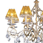 Diyas - Torino Pendant 8 Light E14 Spiral Crystal Chandelier with Decorated Arms - Luminosity Designs Ltd