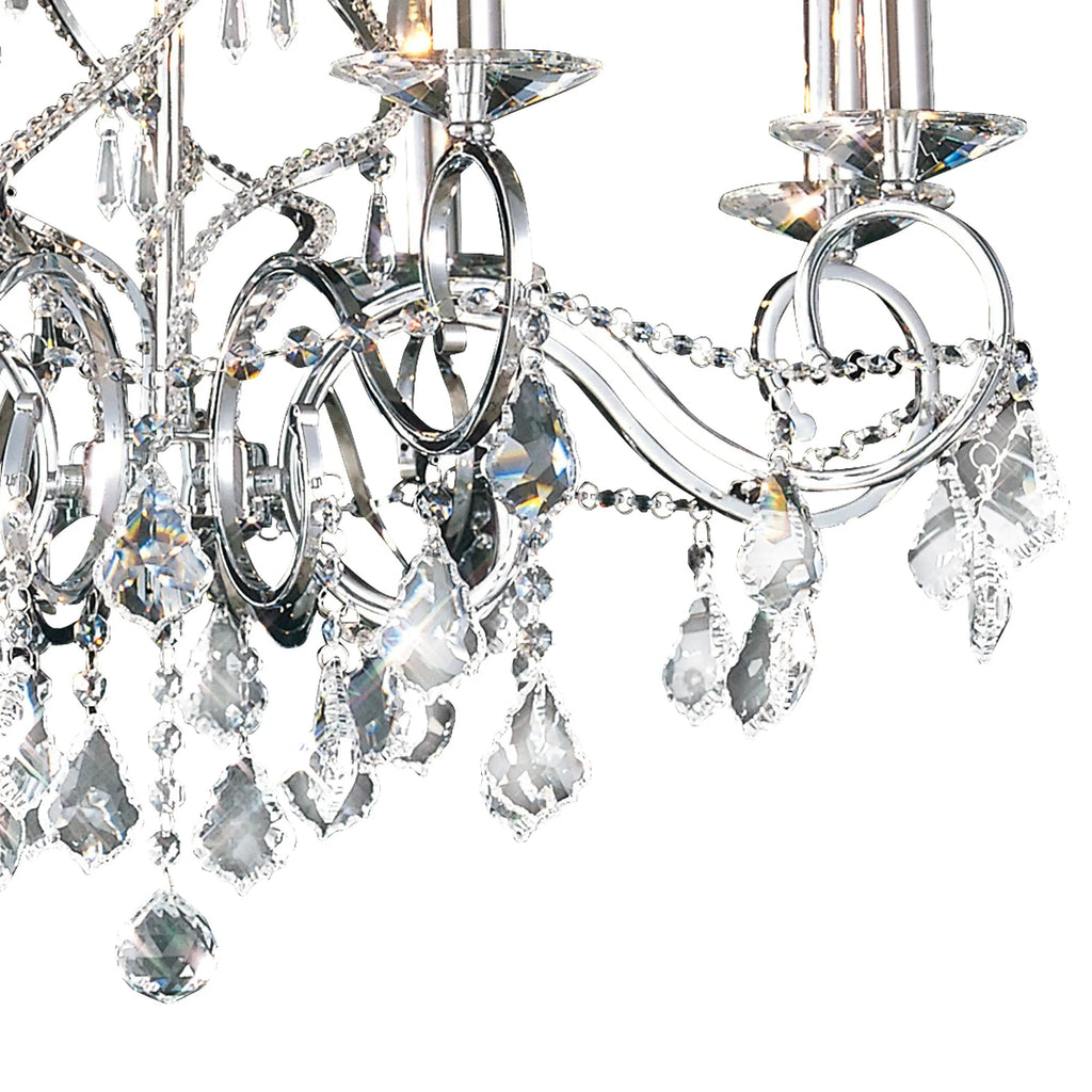 Diyas - Torino Pendant 8 Light E14 Spiral Crystal Chandelier with Decorated Arms - Luminosity Designs Ltd
