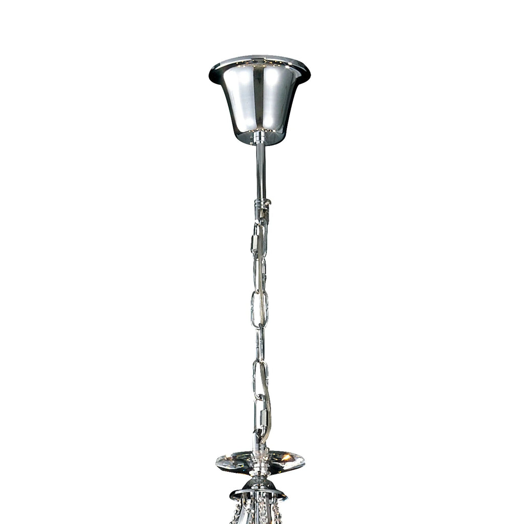 Diyas - Torino Pendant 8 Light E14 Spiral Crystal Chandelier with Decorated Arms - Luminosity Designs Ltd