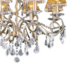 Diyas - Torino Pendant 8 Light E14 Spiral Crystal Chandelier with Decorated Arms - Luminosity Designs Ltd