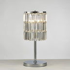 Diyas - Torre Crystal Curtain Table Lamp 3 Light G9 Polished Chrome - Luminosity Designs Ltd