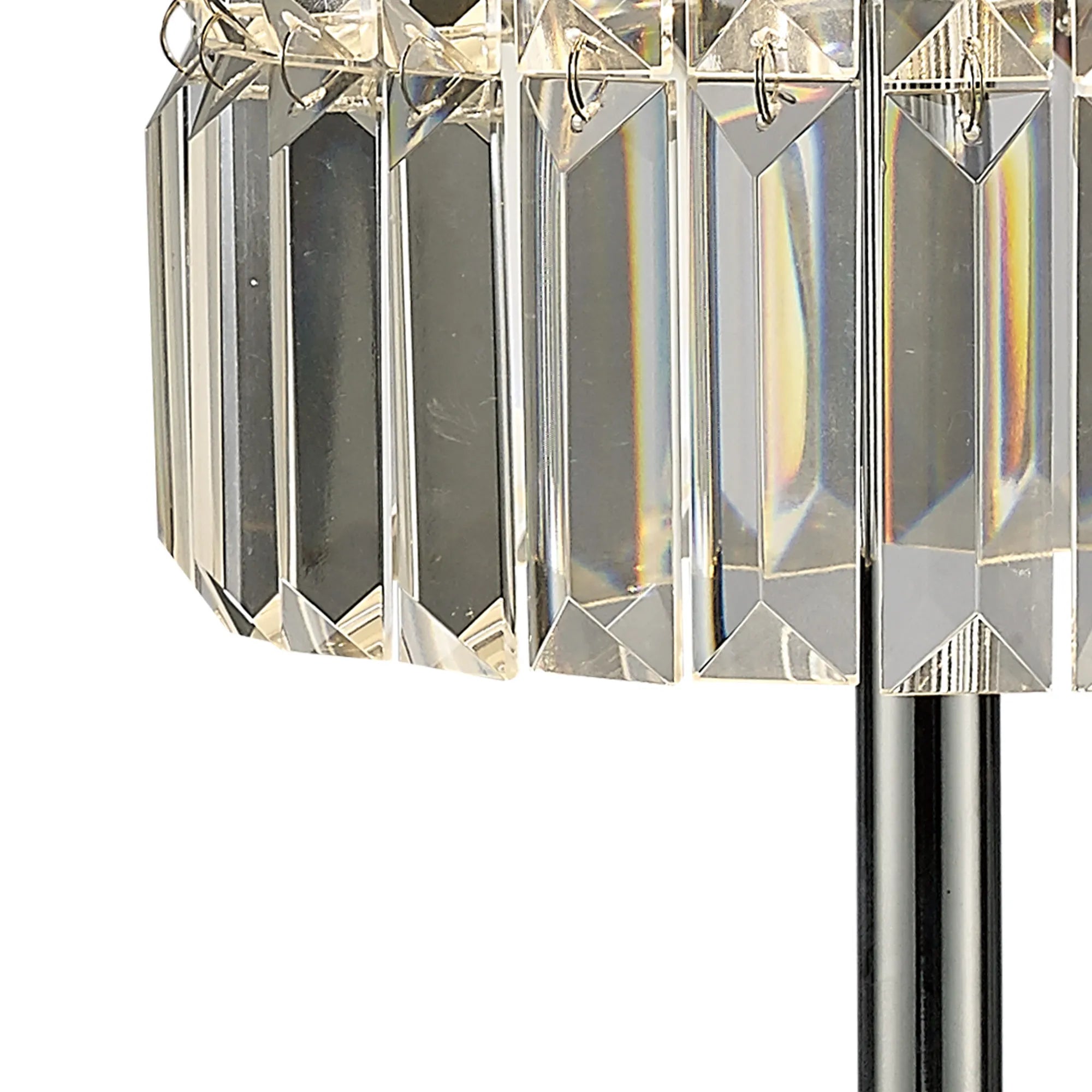 Diyas - Torre Crystal Curtain Table Lamp 3 Light G9 Polished Chrome - Luminosity Designs Ltd